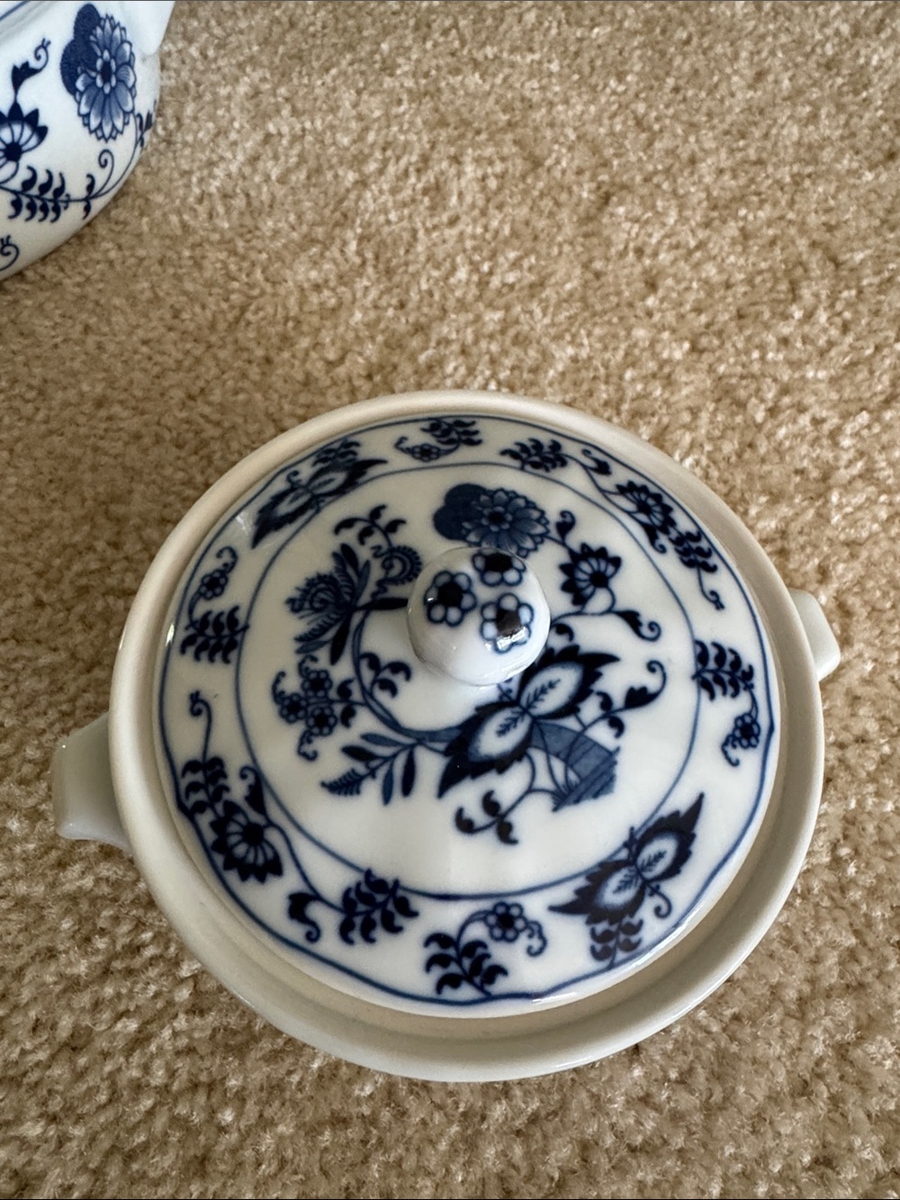 Blue Danube Covered Casserine Set - Three Stackable Ceramic Bowls - Picture 2 of 5